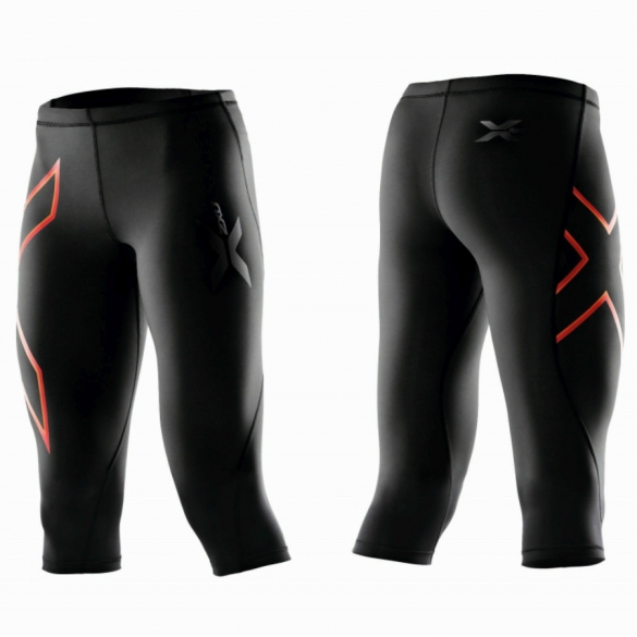 2XU kompressions 3/4 hose Schwarz/Red Damen WA1943b 2015 WA1943BLKSFS